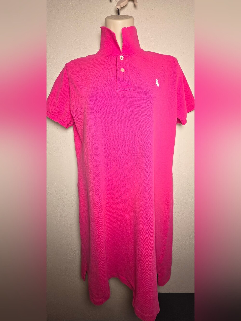 Ralph Lauren Hot Pink Polo Midi Dress